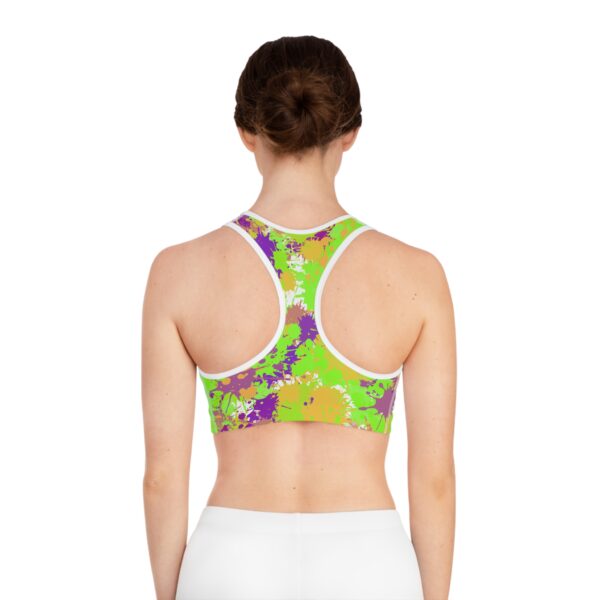 Vibrant Paint Splash Sports Bra - Colorful Activewear for Fitness Lovers