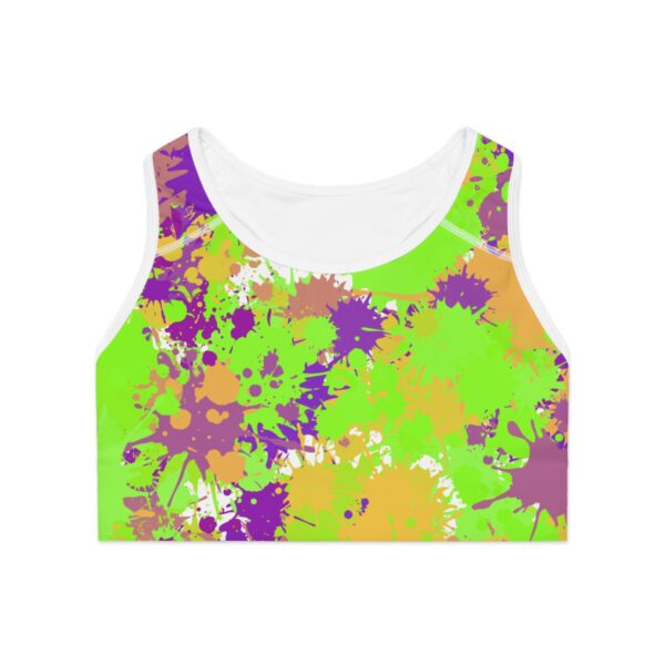 Vibrant Paint Splash Sports Bra - Colorful Activewear for Fitness Lovers