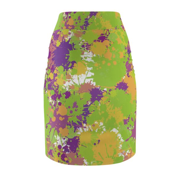 Paint Splash Print Pencil Skirt
