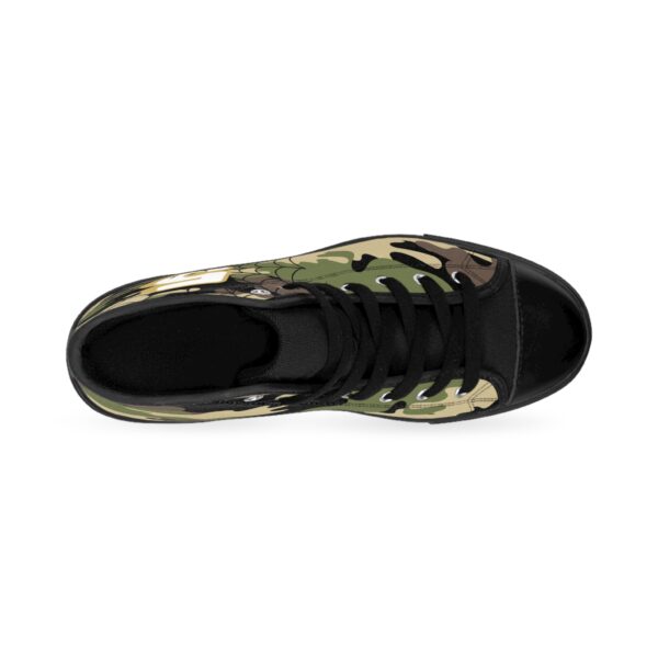 Men's High-Top Sneakers - Camouflage Robot Spider Web Design