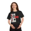 Champion Women's Cropped T-Shirt - Star Print with Bold 'Be Merciful' Design