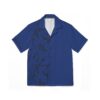Men's Hawaiian Camp Shirt - Blue Astronaut Print Adventure Hawaian Attire
