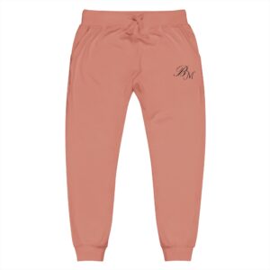 Women's Dusty Rose, Maroon, or Military Green Fleece Sweatpants with Embroidery