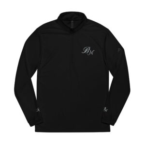 BMerciful's Addidas Black Quarter - Zip Pullover Embroidered Athletic Top