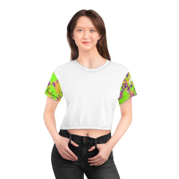Tie-Dye Crop Tee - Vibrant Paint Splash Design for Festivals & Everyday Wear