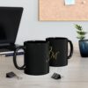 Elegant Custom Black Mug with Gold Initials - Perfect Gift for Coffee Lovers