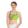 Vibrant Paint Splash Sports Bra - Colorful Activewear for Fitness Lovers