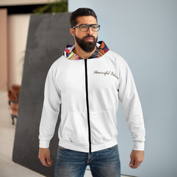 Vibrant Lion Design Unisex Zip Hoodie for Animal Lovers