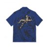 Men's Hawaiian Camp Shirt - Blue Astronaut Print Adventure Hawaian Attire