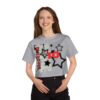 Champion Women's Cropped T-Shirt - Star Print with Bold 'Be Merciful' Design