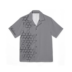 Men's Hawaiian Shirt - BeeHive Geometric Pattern - Tropical Summer Camp Shirt