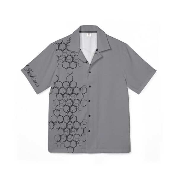 Men's Hawaiian Shirt - BeeHive Geometric Pattern - Tropical Summer Camp Shirt