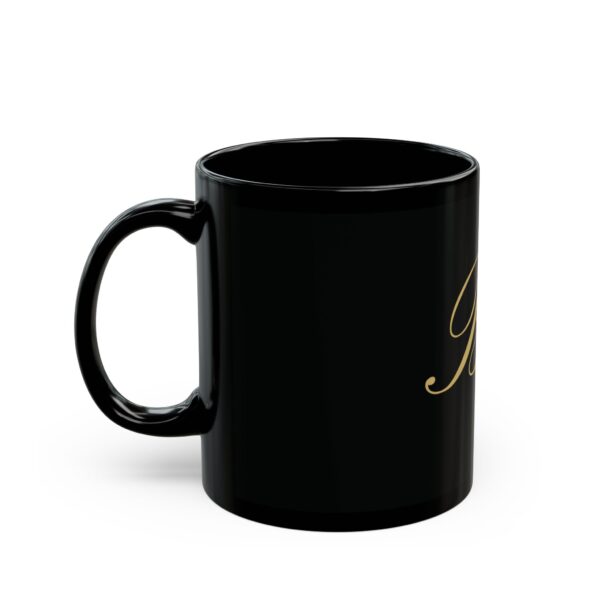 Elegant Custom Black Mug with Gold Initials - Perfect Gift for Coffee Lovers