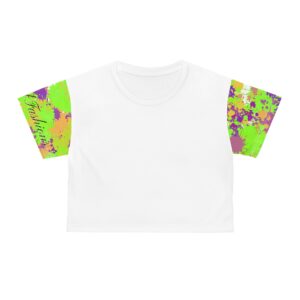 Tie-Dye Crop Tee - Vibrant Paint Splash Design for Festivals & Everyday Wear