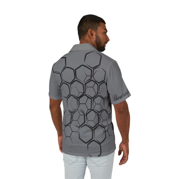 Men's Hawaiian Shirt - BeeHive Geometric Pattern - Tropical Summer Camp Shirt