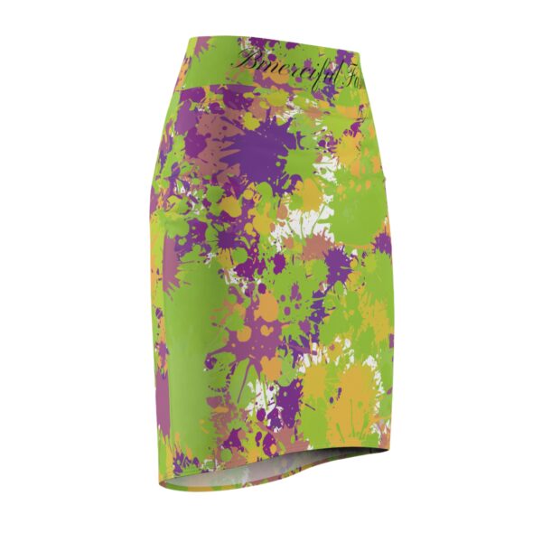 Paint Splash Print Pencil Skirt