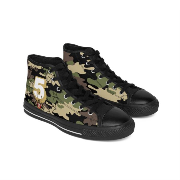 Men's High-Top Sneakers - Camouflage Robot Spider Web Design