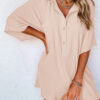 Black Half Button Collared Loose Romper
