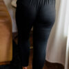 Black Plus Size Frill High Waist Pocketed Soft Pants