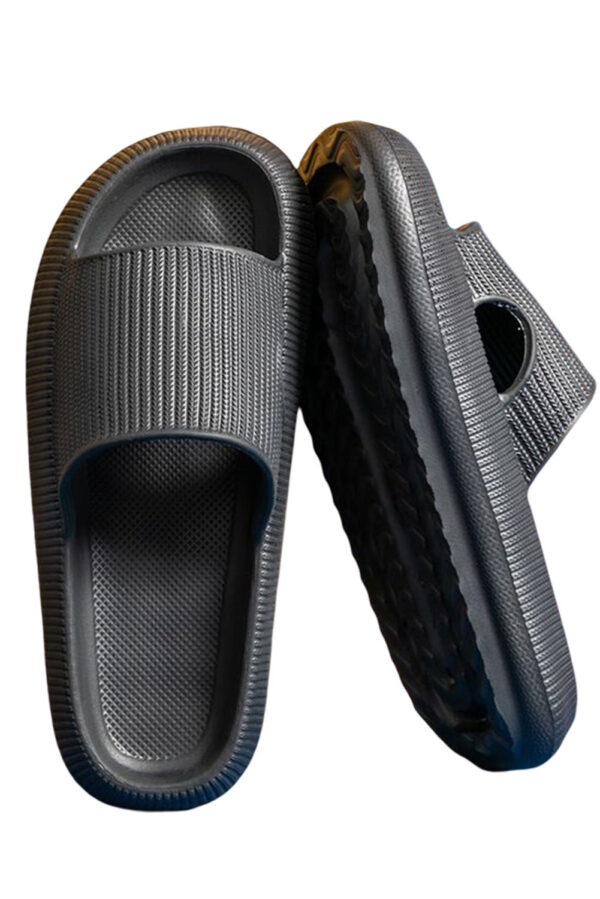 BMerciful's Black Hollow-out Thick Soled Slip On Slippers