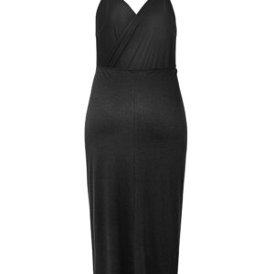 Bmerciful's Black Spaghetti Straps Wrapped Plus Size Beach Cover Up