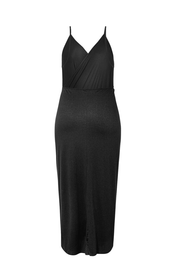 Bmerciful's Black Spaghetti Straps Wrapped Plus Size Beach Cover Up