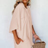 Black Half Button Collared Loose Romper